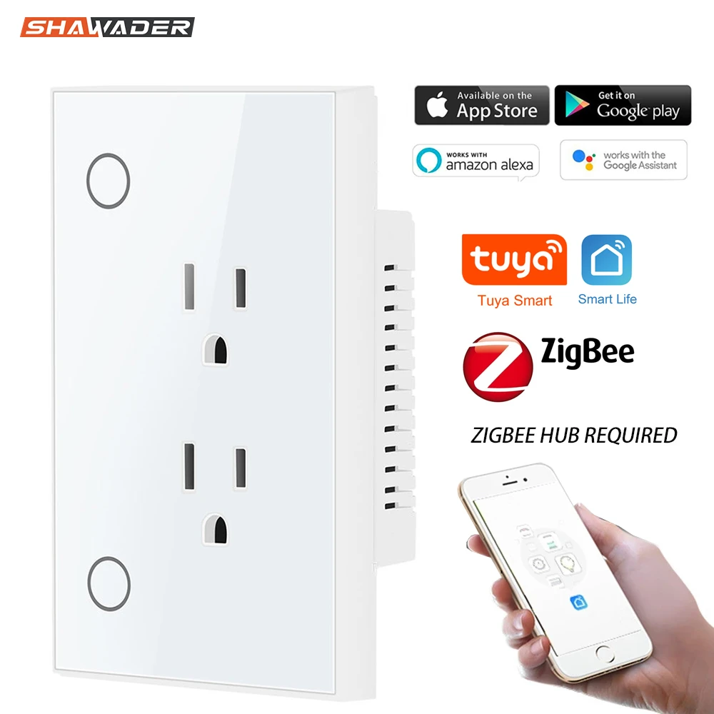Zigbee Tuya Smart Life Wall Socket US Electrical Plug Tempered Glass Panel Outlet Time SmartLife App Remote by Google Home Alexa
Zigbee Tuya Smart Life Wall Socket US Electrical Plug Tempered Glass Panel Outlet Time SmartLife App Remote by Google Home Alexa