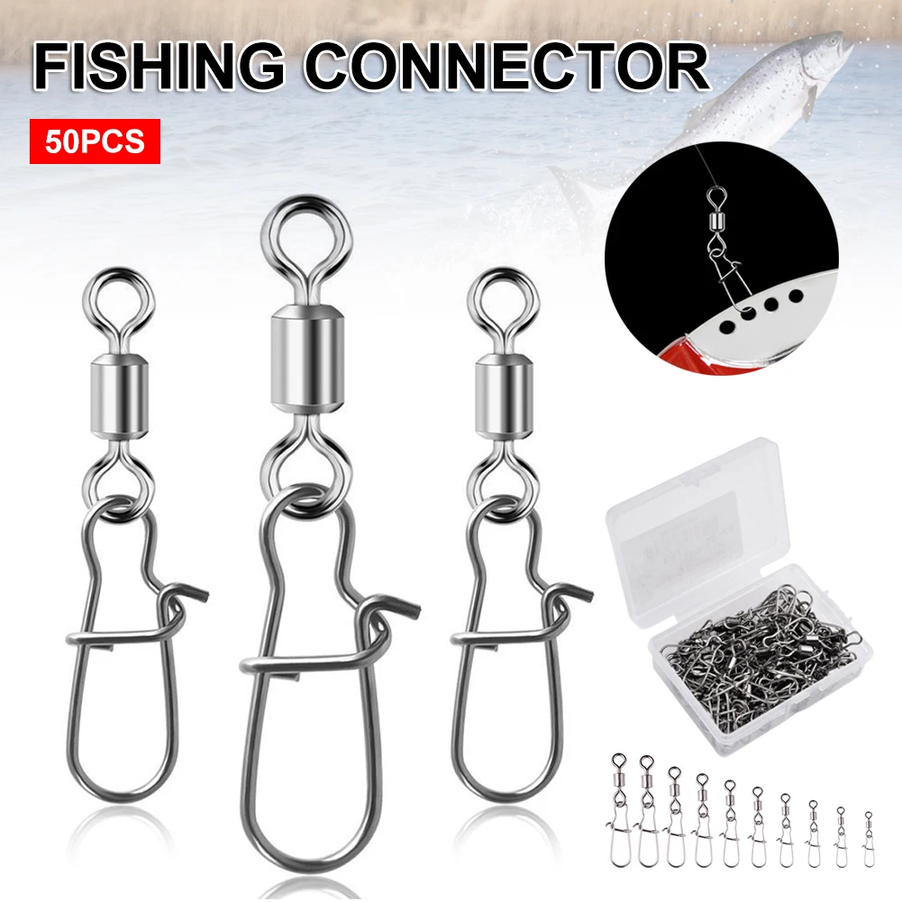 50pcs High Quality Stainless Steel Fishing Connectors Lure Connector Swivel Snap Pins Fishing Accessories With Storage Case
50pcs High Quality Stainless Steel Fishing Connectors Lure Connector Swivel Snap Pins Fishing Accessories With Storage Case