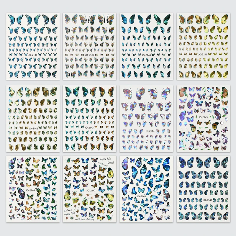 Holographic Butterfly Pattern Nail Stickers Self-Adhesive Transfer Decals Slider 3D DIY Tips Nail Art Decorations Manicure Wrap
Holographic Butterfly Pattern Nail Stickers Self-Adhesive Transfer Decals Slider 3D DIY Tips Nail Art Decorations Manicure Wrap