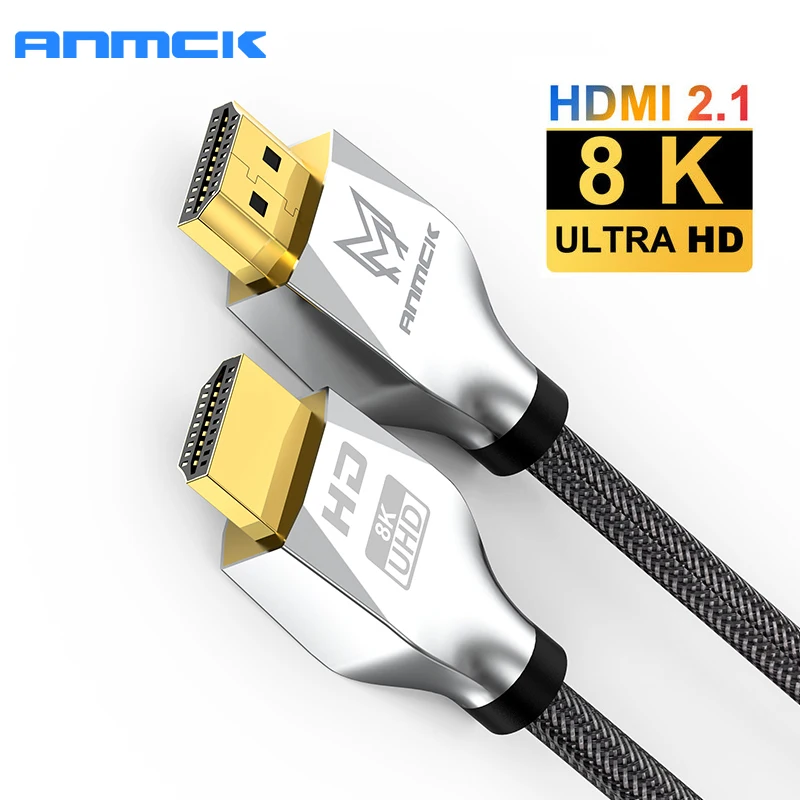 

Anmck 8K HDMI совместимый с 2,1 кабелем, адаптер для аудио, кабель HDMI для ТВ-приставки PS4 монитора проектора 4K HDMI переключатель