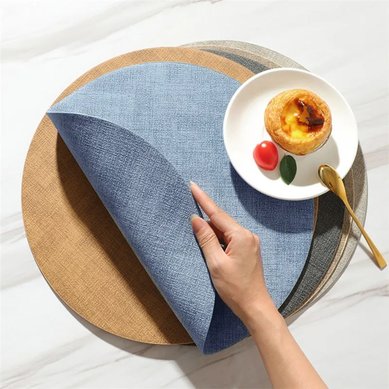33cm Nordic Waterproof Tablemat Placemat Coaster Double-sided Leather Heat Resistant Round Cup Pad Kitchen Accessories Blue
33cm Nordic Waterproof Tablemat Placemat Coaster Double-sided Leather Heat Resistant Round Cup Pad Kitchen Accessories Blue