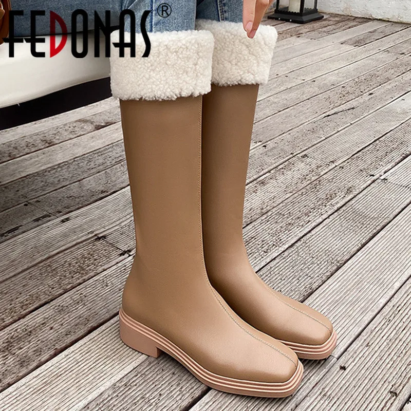 FEDONAS 2021 Concise Woman Knee High Boots Autumn Winter Warm Genuine Leather Party Office Prom Basic Brand Elegant Shoes Woman
FEDONAS 2021 Concise Woman Knee High Boots Autumn Winter Warm Genuine Leather Party Office Prom Basic Brand Elegant Shoes Woman