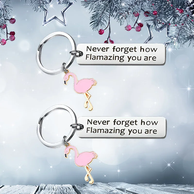 New Flamingo Gifts Keychain Pendant Motivational Flamingo Key Chains Keyrings Gift Never Forget How Flamazing You Are for BFF
New Flamingo Gifts Keychain Pendant Motivational Flamingo Key Chains Keyrings Gift Never Forget How Flamazing You Are for BFF
