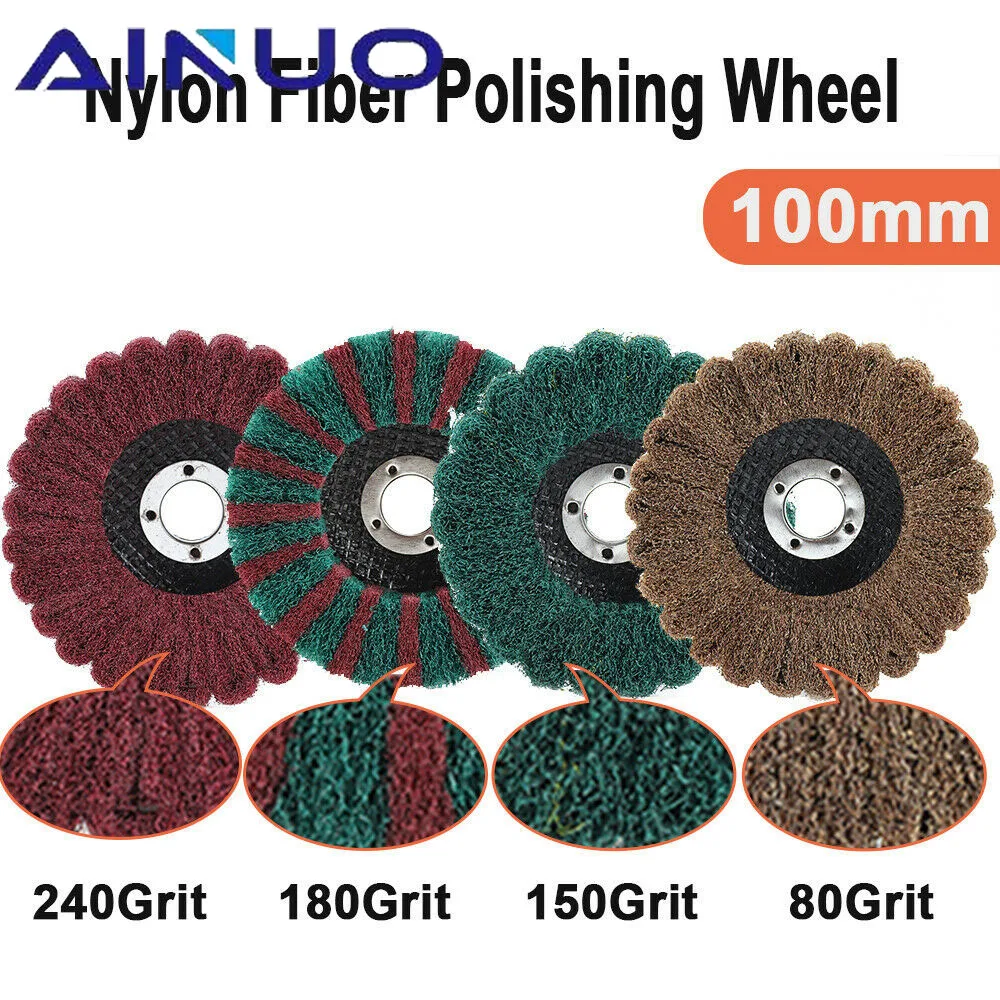 4inch 100mm Nylon Fiber Flap Polishing Wheel Grinding Disc Non-woven Abrasive Discs Deburring Scouring Pad for Angle Grinder
4inch 100mm Nylon Fiber Flap Polishing Wheel Grinding Disc Non-woven Abrasive Discs Deburring Scouring Pad for Angle Grinder