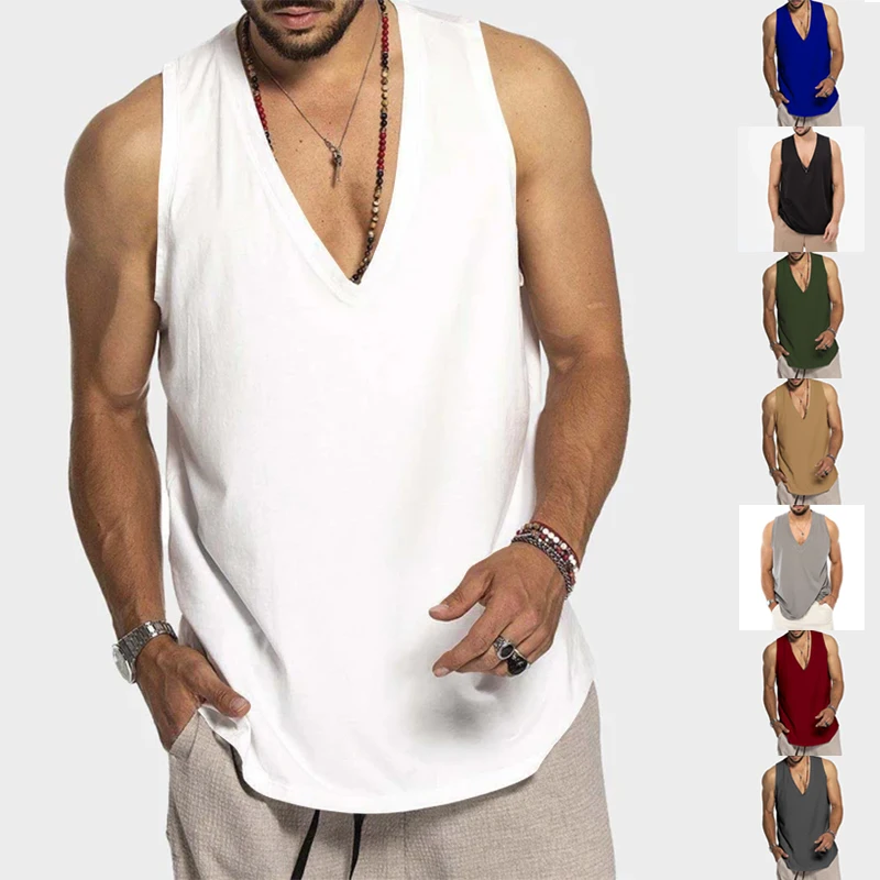 2023 Men's Fitness Sleeveless V-neck Top Breathable Sports Tank Top Fitness Running T-shirt Tank Top
2023 Men's Fitness Sleeveless V-neck Top Breathable Sports Tank Top Fitness Running T-shirt Tank Top