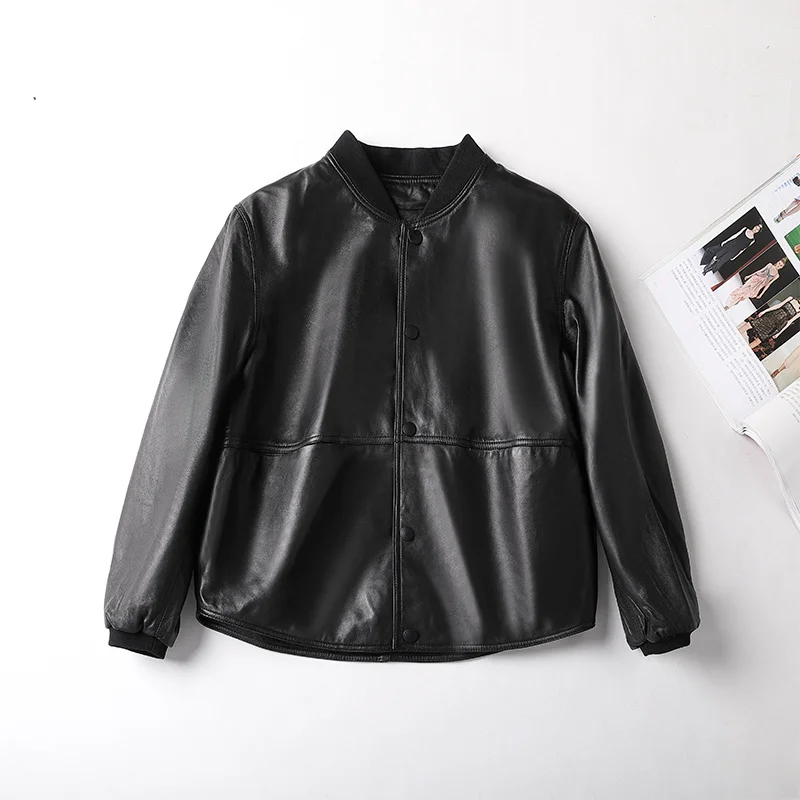 2023 Autumn 100% Genuine Sheepskin Coat Female Real Leather Jackets Fashion Short Biker Jacket for Women Baseball Uniform Gmm805 
2023 Autumn 100% Genuine Sheepskin Coat Female Real Leather Jackets Fashion Short Biker Jacket for Women Baseball Uniform Gmm805