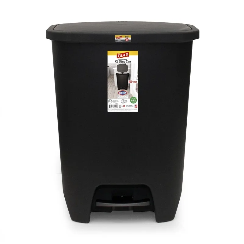 Glad XL Trash Can, Plastic Step-on Kitchen Trash Can, with Clorox Odor Defense, Black
Glad XL Trash Can, Plastic Step-on Kitchen Trash Can, with Clorox Odor Defense, Black