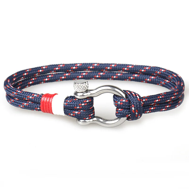 Men's Camping Adjustable Parachute Bracelet Navy Wind Braided Rope Stainless Steel Buckle Survival Bracelet for Men and Women
Men's Camping Adjustable Parachute Bracelet Navy Wind Braided Rope Stainless Steel Buckle Survival Bracelet for Men and Women