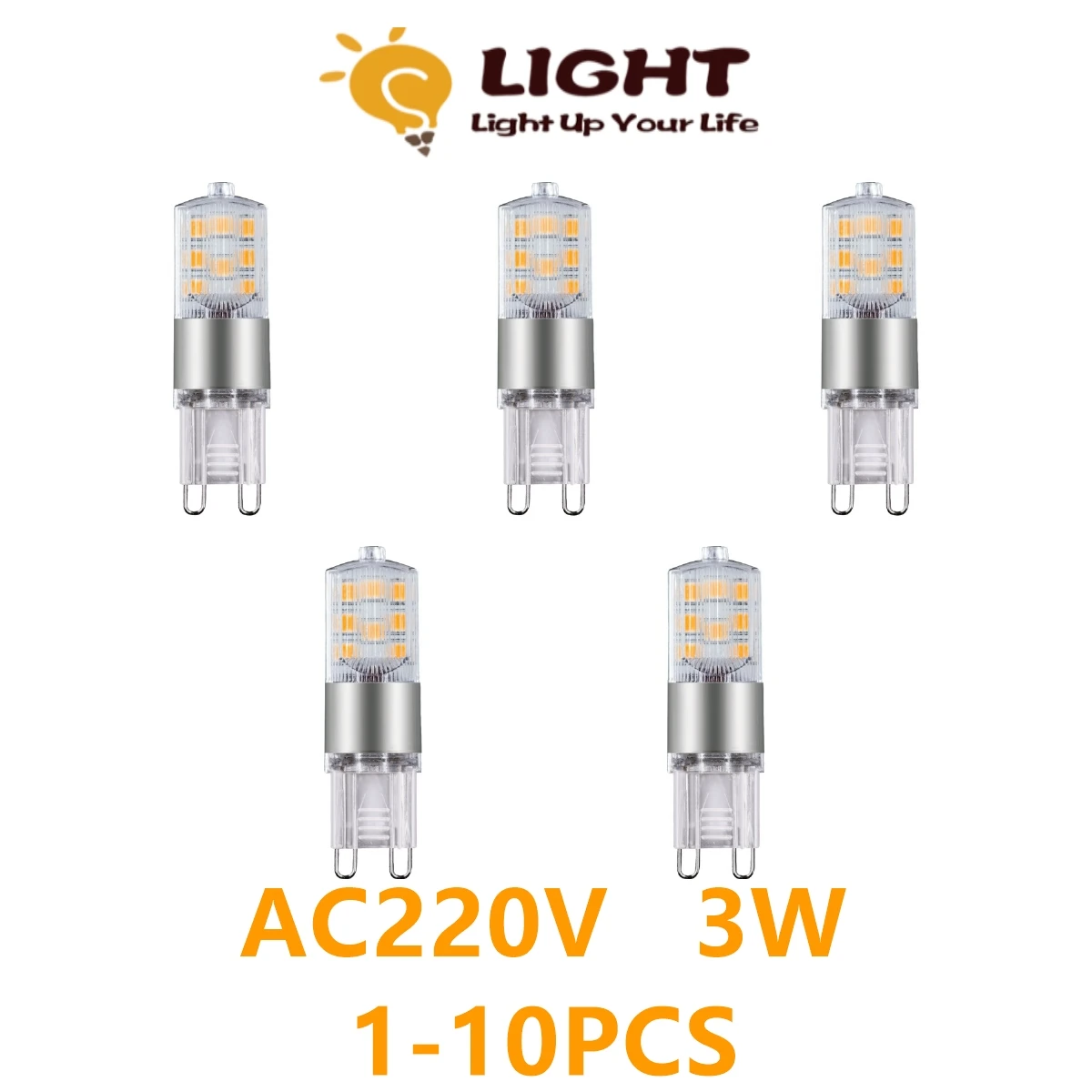 

LED G9 Corn lamp AC220V 3W non-strobe warm white light suitable for chandelier crystal lamp can replace 50 watt halogen lamp