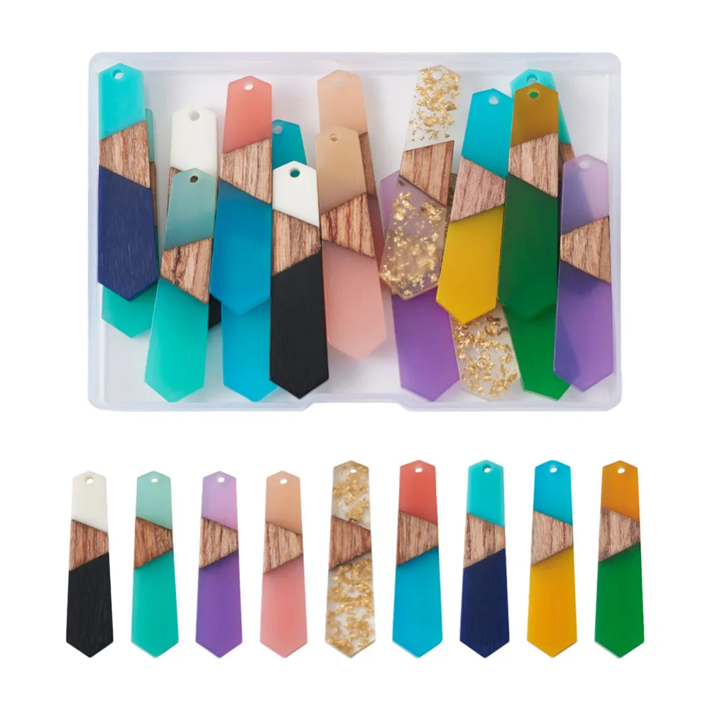 18pcs Colorful Polygon Resin & Natural Wood Effect Charms Pendants DIY Earrings Necklace Jewelry Making Findings
18pcs Colorful Polygon Resin & Natural Wood Effect Charms Pendants DIY Earrings Necklace Jewelry Making Findings