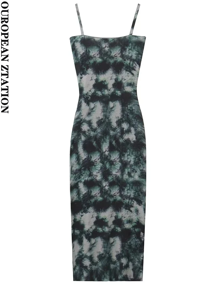 PAILETE Women 2023 fashion tie-dye print knit midi dress vintage straight-cut neck thin straps female dresses vestidos mujer
PAILETE Women 2023 fashion tie-dye print knit midi dress vintage straight-cut neck thin straps female dresses vestidos mujer