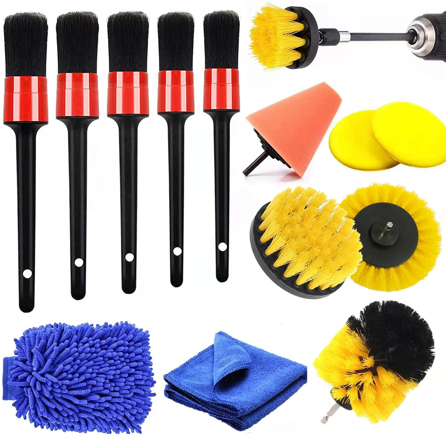 15PCS Drill Brush Kit Car Detail Brush Power Scrubber Drill Brush Tools Car Polisher Kitchen Bathroom Cleaning Tool Brush
15PCS Drill Brush Kit Car Detail Brush Power Scrubber Drill Brush Tools Car Polisher Kitchen Bathroom Cleaning Tool Brush