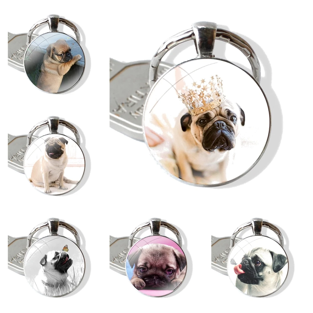 Fashion Creative Design Cartoon Pendant Car Key Chains Handmade Glass Cabochon Keychain Design Mops Hund
Fashion Creative Design Cartoon Pendant Car Key Chains Handmade Glass Cabochon Keychain Design Mops Hund