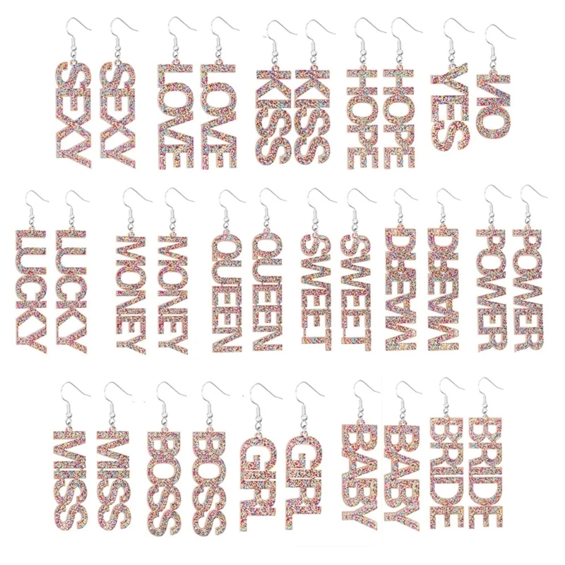 Acrylic Letters Shaped Dangle Earrings Woman Fashion Letters Drop Earrings Jewelry Accessories Perfect Gift for Girls
Acrylic Letters Shaped Dangle Earrings Woman Fashion Letters Drop Earrings Jewelry Accessories Perfect Gift for Girls