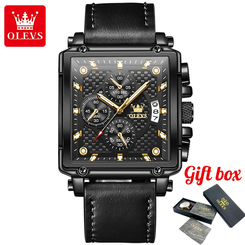 OLEVS 9925 New Quartz Multifunctional Luxury Rectangle Watch for Men Sport Waterproof Genuine Leather Strap Men Wristwatches
OLEVS 9925 New Quartz Multifunctional Luxury Rectangle Watch for Men Sport Waterproof Genuine Leather Strap Men Wristwatches