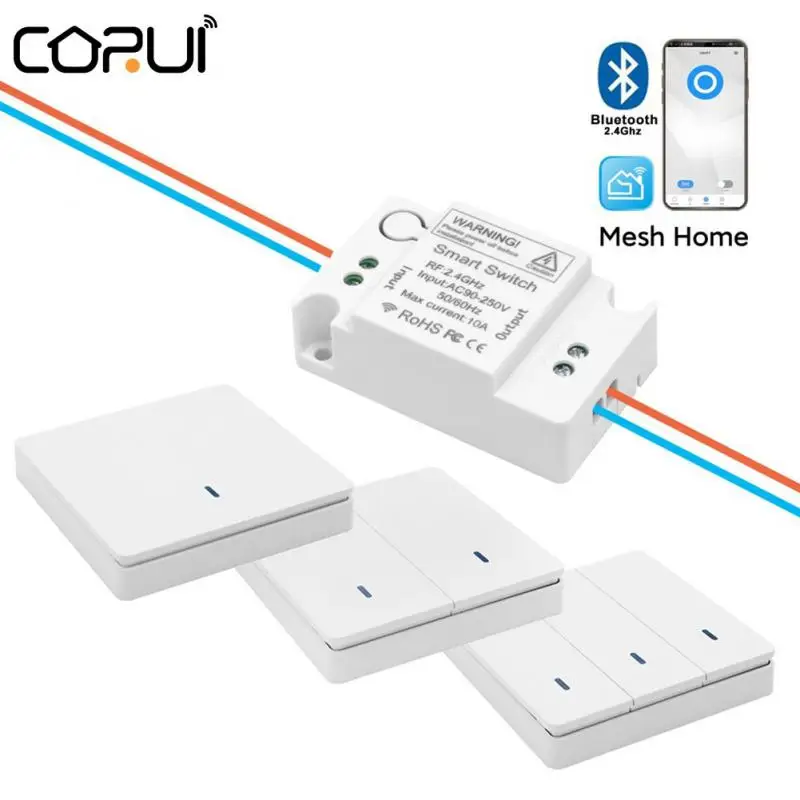 CoRui Mesh Home Bluetooth+RF2.4G Smart Switch Single Wey Light Intelligent Switches Module Remote Group Control With Mesh Home
CoRui Mesh Home Bluetooth+RF2.4G Smart Switch Single Wey Light Intelligent Switches Module Remote Group Control With Mesh Home