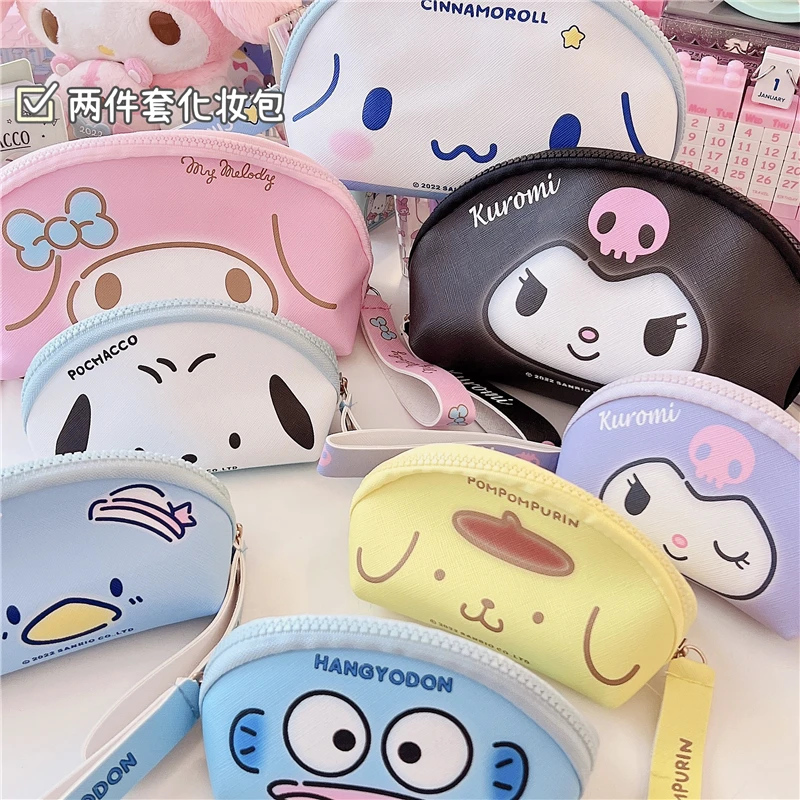 2pcs/set Kawaii Anime Cartoon Japanese My Melody Cinnamoroll Kuromi Wash Bag Cosmetic Bag PU Coin Purse Girls Gift 
2pcs/set Kawaii Anime Cartoon Japanese My Melody Cinnamoroll Kuromi Wash Bag Cosmetic Bag PU Coin Purse Girls Gift