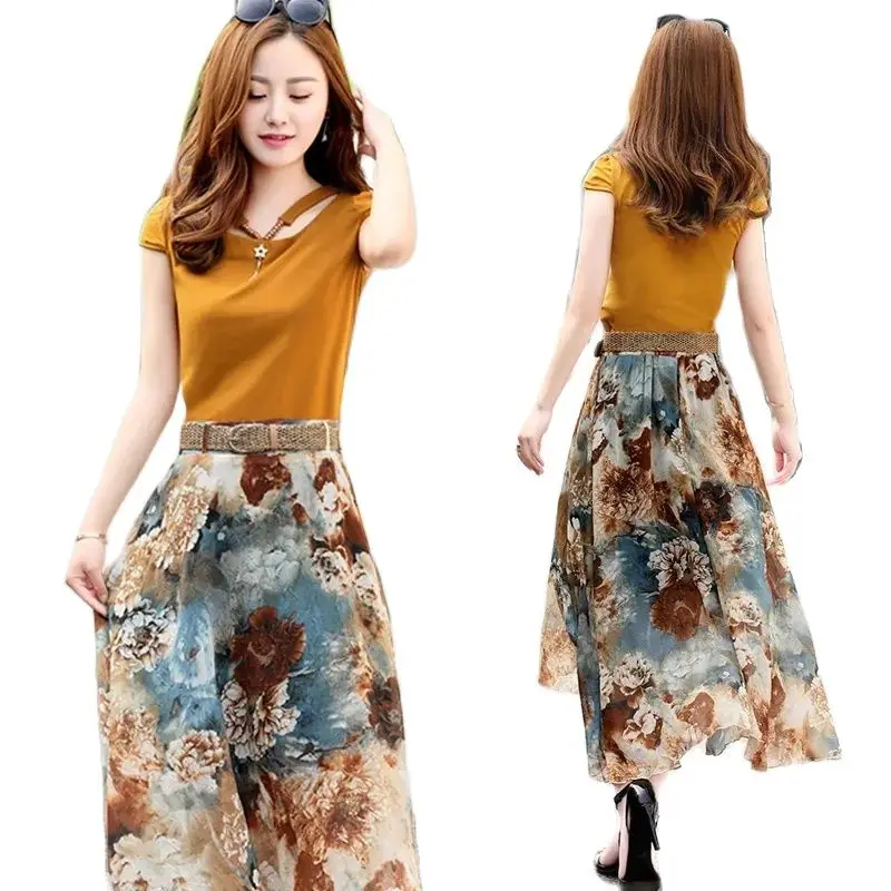 Suit Long Skirt Women's Spring and Summer Temperament 2022 New Korean Version Fashion Thin Two-Piece Chiffon Printed Dress M1163
Suit Long Skirt Women's Spring and Summer Temperament 2022 New Korean Version Fashion Thin Two-Piece Chiffon Printed Dress M1163