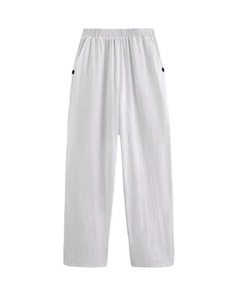 Women Trousers Solid Color Cotton-linen Pocket Slacks Loose Leisure Home Spring And Summer Temperament White Slacks Long
Women Trousers Solid Color Cotton-linen Pocket Slacks Loose Leisure Home Spring And Summer Temperament White Slacks Long