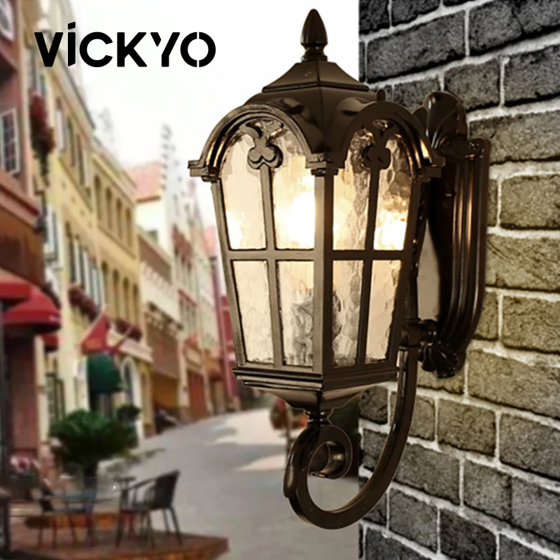 

VICKYO Led Wall Light Aluminum Waterproof IP23 Ancient Rome Retro Style Outdoor Wall Lamp For Villa Gate Corridor Balcony Garden