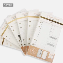 NEVER Spiral Notebook Filler Papers A6 Planner Weekly Plan Grid Dot Line Insert Pages Diary Book Inner core 40 sheets Stationery