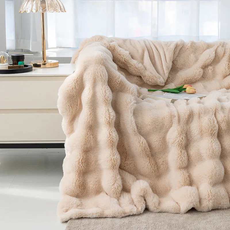 Bubble Imitation Rabbit Fur Blanket Flannel Sofa Blanket Leisure Napping Blanket Cover Blanket Summer Air Conditioning Blanket 
Bubble Imitation Rabbit Fur Blanket Flannel Sofa Blanket Leisure Napping Blanket Cover Blanket Summer Air Conditioning Blanket