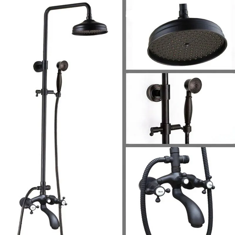 Black Oil Rubbed Brass Wall Mounted Waterfall Rain Shower Faucet Set Dual Cross Handles Bathroom Bathtub Water Tap ahg111
Black Oil Rubbed Brass Wall Mounted Waterfall Rain Shower Faucet Set Dual Cross Handles Bathroom Bathtub Water Tap ahg111