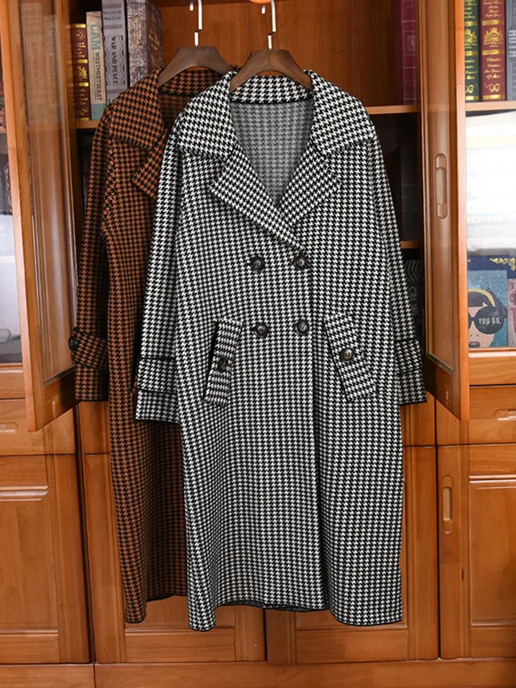 HIGH STREET Newest Fashion 2022 Designer Coats Women's Double Breasted Wool Blend Houndstooth Tweed Coat
HIGH STREET Newest Fashion 2022 Designer Coats Women's Double Breasted Wool Blend Houndstooth Tweed Coat