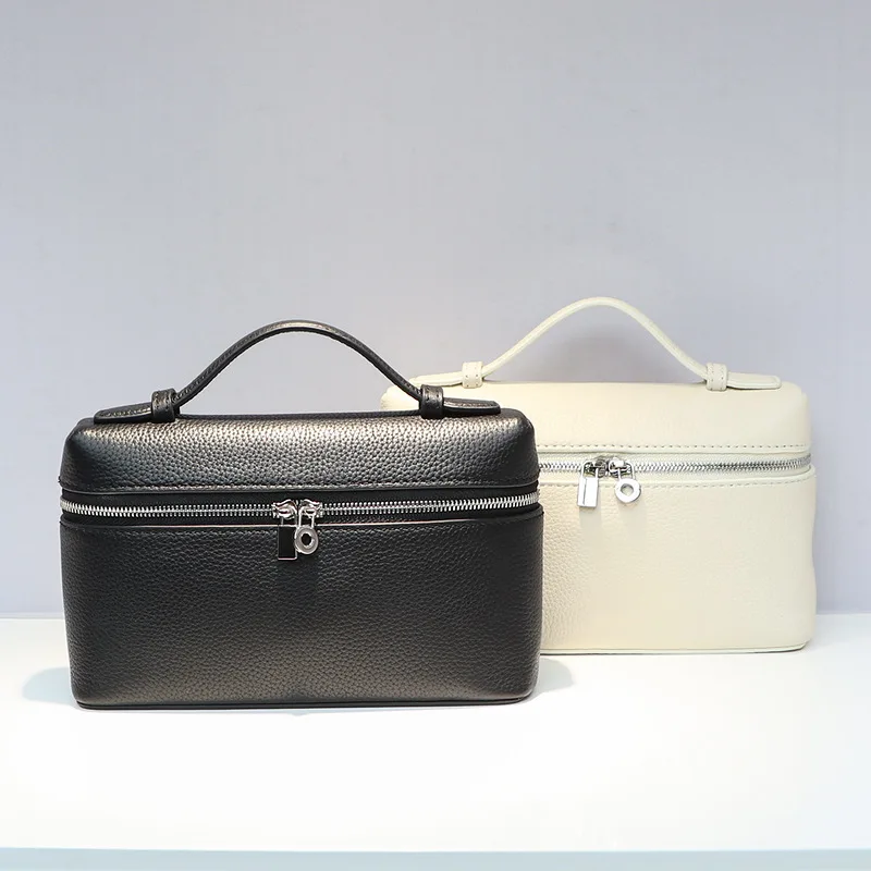 

23 New Lunch Box Bag, Calf Leather Makeup Box, Mini Handbag, Female Diagonal Straddle Small Square Bag, Luxury and Fashionable