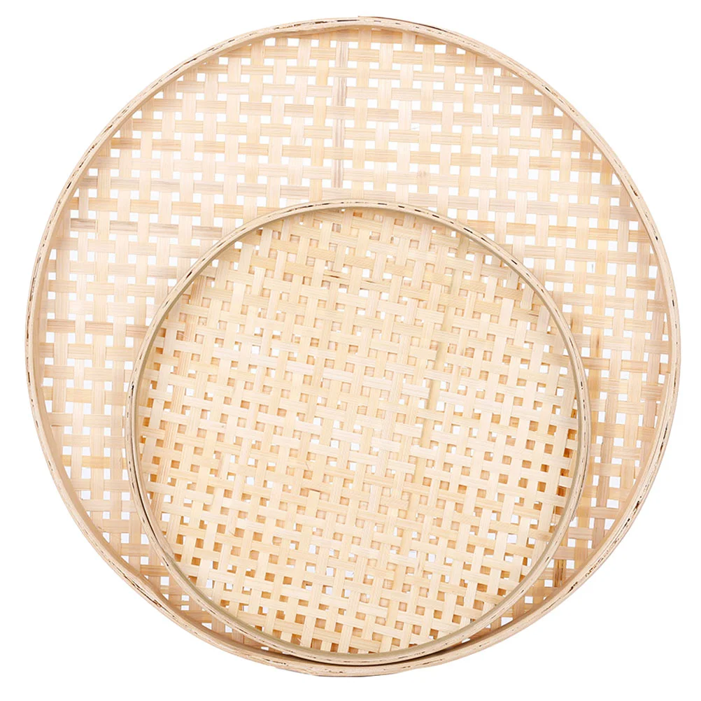 2 Pcs Drying Bamboo Sieve Weaving Artware Containers Snack Holder Decorative Storage Baskets Simple Food Tray Rice Cleaning
2 Pcs Drying Bamboo Sieve Weaving Artware Containers Snack Holder Decorative Storage Baskets Simple Food Tray Rice Cleaning