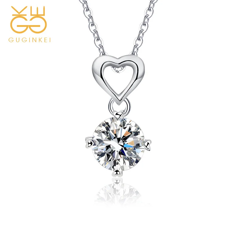 GUGINKEI 1 Carat Moissanite Love Shaped Pendant Necklaces Ladies Womens jewellery 925 Sterling Silver Pendant Necklace Gift
GUGINKEI 1 Carat Moissanite Love Shaped Pendant Necklaces Ladies Womens jewellery 925 Sterling Silver Pendant Necklace Gift