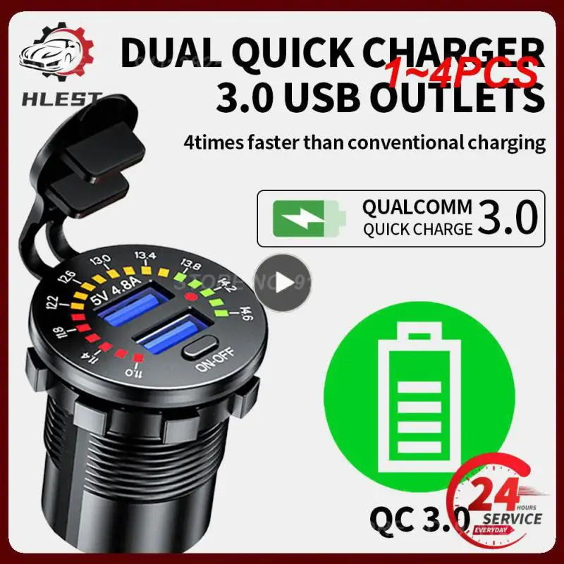 1~4PCS Ursuniot 36W Dual USB QC3.0 Car Charger 12V Motorcycle USB Outlet Quick Charging Power Socket with Colorful Digital 
1~4PCS Ursuniot 36W Dual USB QC3.0 Car Charger 12V Motorcycle USB Outlet Quick Charging Power Socket with Colorful Digital