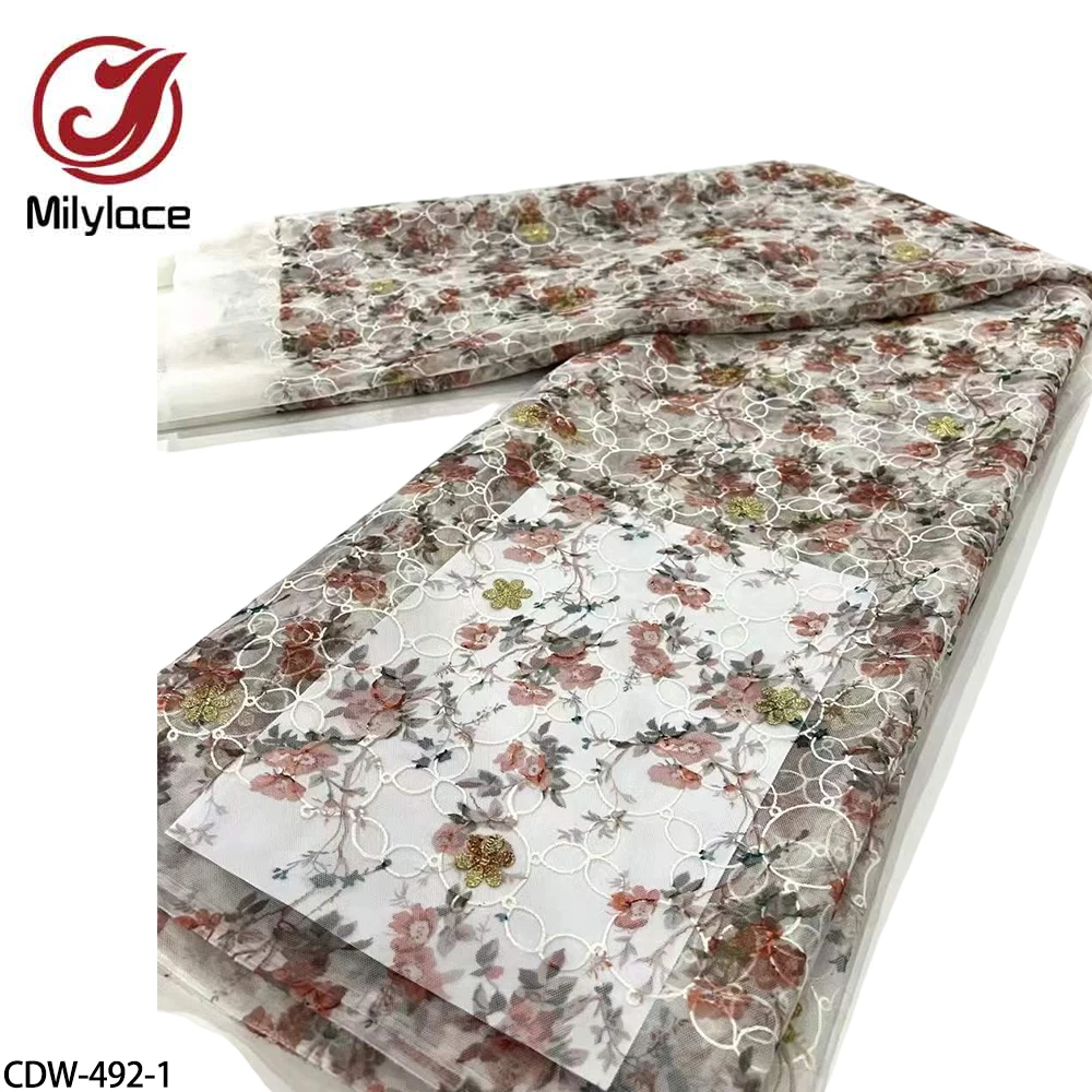 New Pattern Colorful African Prints Lace Fabric Good Quality Soft Material Fabric French Tulle Net Lace for Women Dress CDW-492 
New Pattern Colorful African Prints Lace Fabric Good Quality Soft Material Fabric French Tulle Net Lace for Women Dress CDW-492