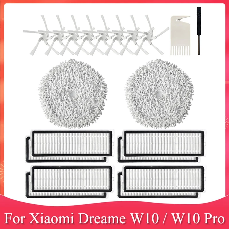 Accessory Kit For Xiaomi Dreame W10 / W10 Pro Robot Vacuum Cleaner Side Brush Mop Cloth HEPA Filter Replacement Parts 
Accessory Kit For Xiaomi Dreame W10 / W10 Pro Robot Vacuum Cleaner Side Brush Mop Cloth HEPA Filter Replacement Parts