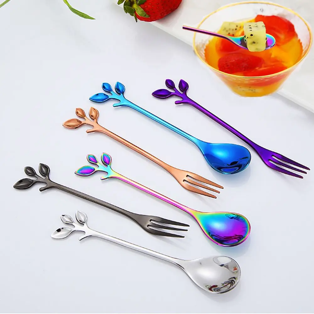Stainless Steel Stir Small Branches Leaf Utensils Coffee Spoon Tea Scoops Upscale Dinnerware Fruit Fork Home Kitchen Party Tools
Stainless Steel Stir Small Branches Leaf Utensils Coffee Spoon Tea Scoops Upscale Dinnerware Fruit Fork Home Kitchen Party Tools
