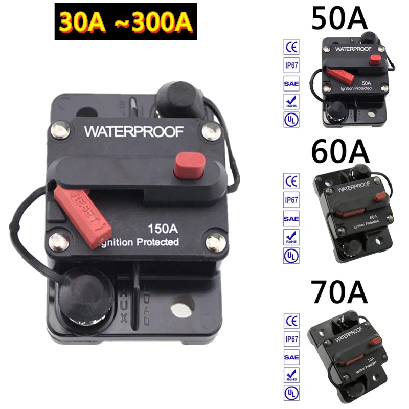 2023 30A 40A 50A 60A 70A 80A 100A 120A 150A 200A 250A 300A AMP Circuit Breaker Fuse Reset 12-48V DC Car Boat Auto Waterproof
2023 30A 40A 50A 60A 70A 80A 100A 120A 150A 200A 250A 300A AMP Circuit Breaker Fuse Reset 12-48V DC Car Boat Auto Waterproof