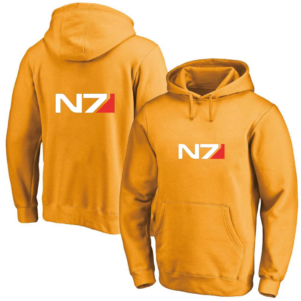 

Новинка 2023, весенне-осенние худи N7 с логотипом Mass Effect, повседневные худи в стиле хип-хоп Harajuku, мужской однотонный Классический пуловер, модное пальто