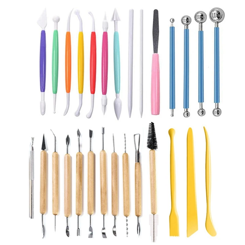 JEYL 28PCS Pottery Clay Tools Fondant Baking Decoration Tools Soft Pottery Clay Carving Knife DIY Embossed Clay Tools
JEYL 28PCS Pottery Clay Tools Fondant Baking Decoration Tools Soft Pottery Clay Carving Knife DIY Embossed Clay Tools