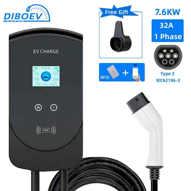 EV Charger 32A 7.6KW Electric Vehicle Car Charger EVSE Wallbox 3Phase 22KW 11KW Type2 Cable IEC62196-2 Socket APP Control
EV Charger 32A 7.6KW Electric Vehicle Car Charger EVSE Wallbox 3Phase 22KW 11KW Type2 Cable IEC62196-2 Socket APP Control