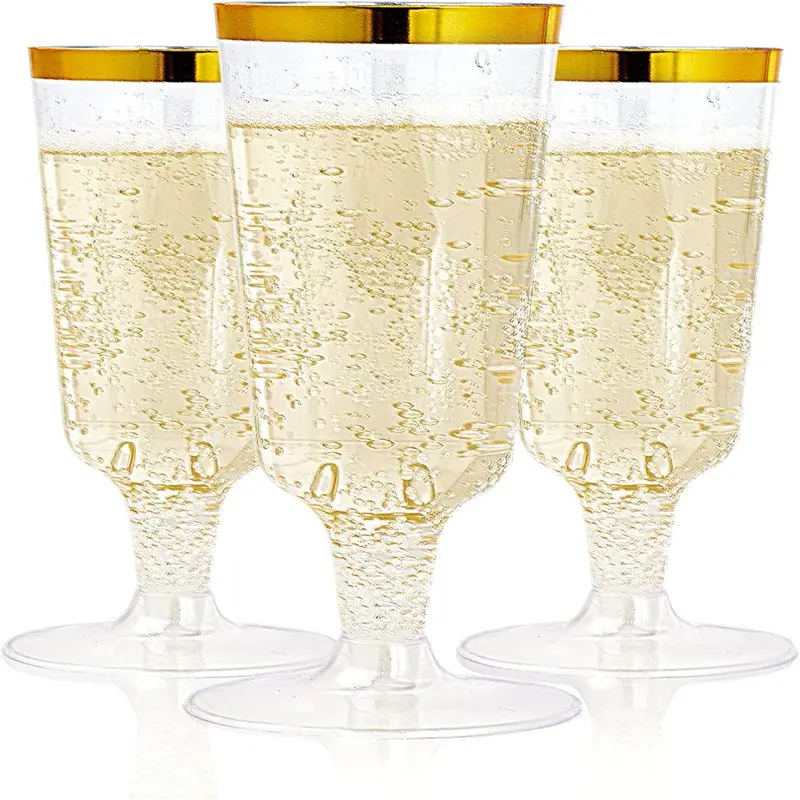 Disposable Plastic Champagne Flutes, Plastic Champagne Glasses,Gold Rim,5 oz,50 Pack
Disposable Plastic Champagne Flutes, Plastic Champagne Glasses,Gold Rim,5 oz,50 Pack