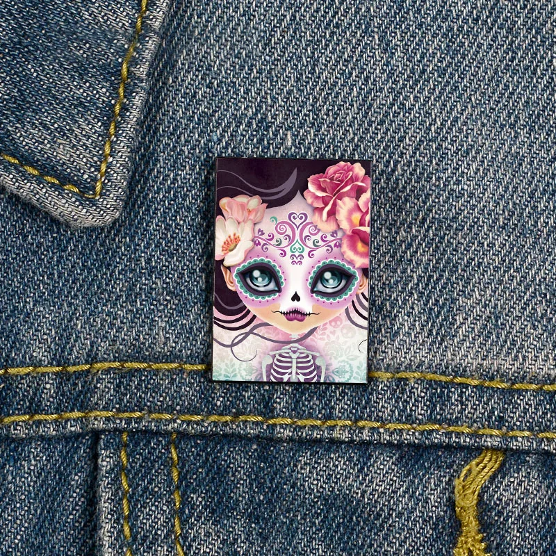 Fashion Camila Huesitos Sugar Skull Pin Funny vintage Brooches Shirt Lapel teacher Bag Cute Badge Cartoon pins for Lover Girl 
Fashion Camila Huesitos Sugar Skull Pin Funny vintage Brooches Shirt Lapel teacher Bag Cute Badge Cartoon pins for Lover Girl