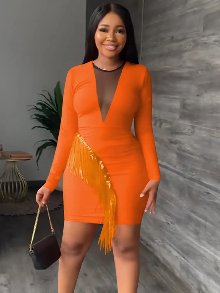 Sexy Long Sleeve Tassel Mini Dress Woman Fashion Skinny High Waist Pack Hip Skirt 2022 Female Party Nightclub Dresses
Sexy Long Sleeve Tassel Mini Dress Woman Fashion Skinny High Waist Pack Hip Skirt 2022 Female Party Nightclub Dresses