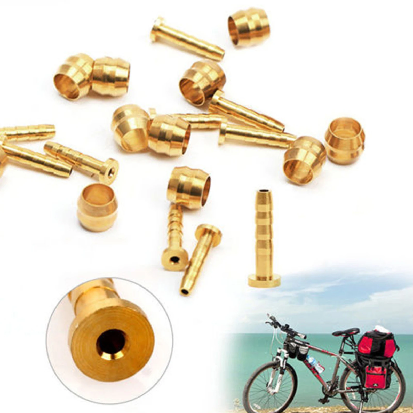 Barb Brake Olive Hydraulic Disc Brake Hose Mountain Bike/road Bike 11.2-13.2mm 12PCS/Bag Accessories BH59/BH90 Copper + Alloy
Barb Brake Olive Hydraulic Disc Brake Hose Mountain Bike/road Bike 11.2-13.2mm 12PCS/Bag Accessories BH59/BH90 Copper + Alloy