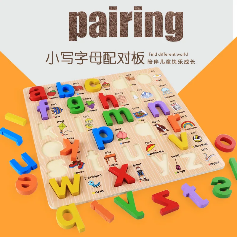 

Early Childhood Education Manufacturers Wholesale Children'S Wooden Alphabet Puzzle Cognitive Grab Board Baby Wooden Toys.