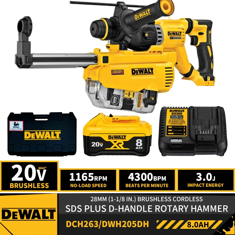 DEWALT DCH263 28MM 1-1/8in Brushless Cordless SDS D-Handle Rotary Hammer 20V DWH205DH Hammer Impact Drill With Battery Charger
DEWALT DCH263 28MM 1-1/8in Brushless Cordless SDS D-Handle Rotary Hammer 20V DWH205DH Hammer Impact Drill With Battery Charger