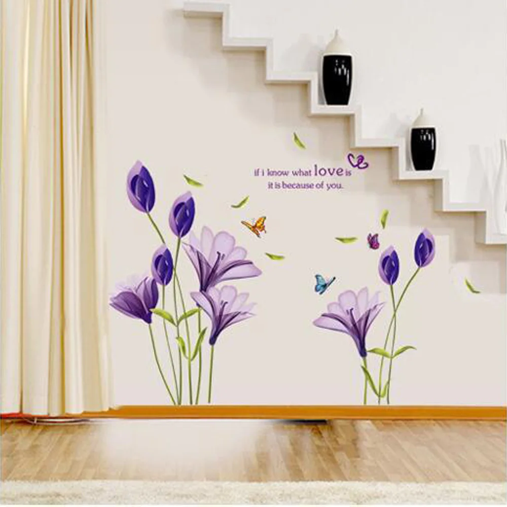 50*70cm Lily Flower Wall Stickers Romantic Flowers Home Decor For Bedroom Living Room Accessories DIY Vinyl Wall Decals
50*70cm Lily Flower Wall Stickers Romantic Flowers Home Decor For Bedroom Living Room Accessories DIY Vinyl Wall Decals