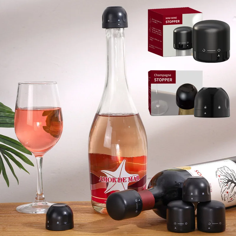 

1/2/3pcs Reusable Vacuum Red Wine Stoppers Silicone Sealed Champagne Bottle Stopper Vacuum Retain Freshness Wine Plug Bar Tools