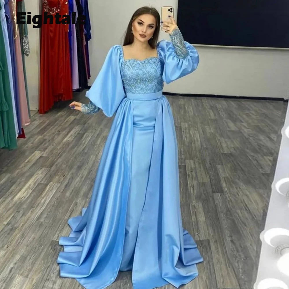 Eightale Blue Evening Dresses with Detachable Skirt Long Sleeve A-Line Muslim Arabic Prom Gown For Wedding Party robe de soirée
Eightale Blue Evening Dresses with Detachable Skirt Long Sleeve A-Line Muslim Arabic Prom Gown For Wedding Party robe de soirée