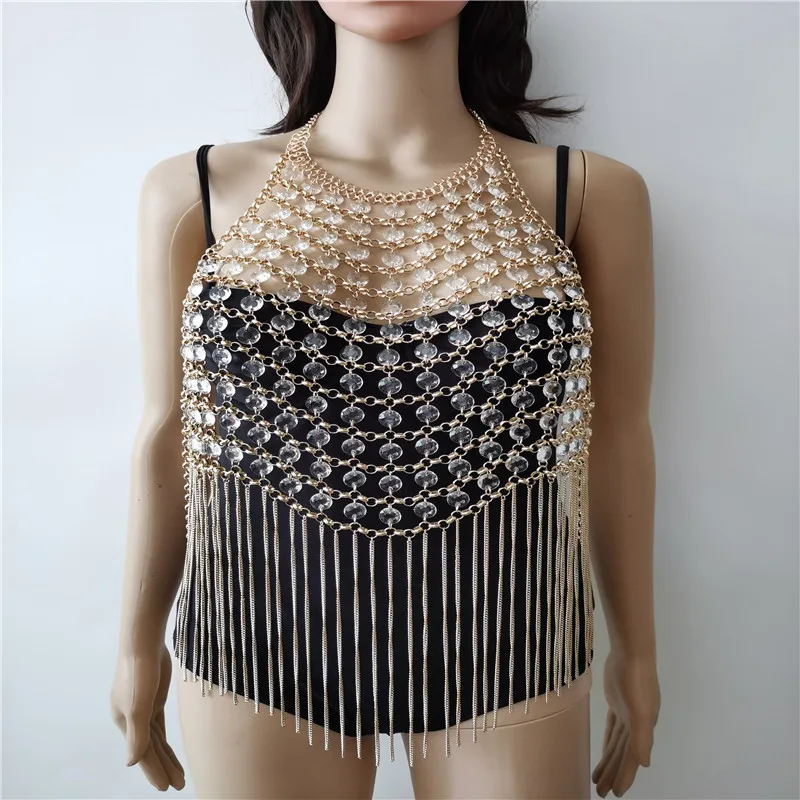 Handmade Transparent Beads Breast Tops Bra Chain Metal Alloy Vest Camis Top Bikini Cover Women Multi-layer Necklace Body Jewelry
Handmade Transparent Beads Breast Tops Bra Chain Metal Alloy Vest Camis Top Bikini Cover Women Multi-layer Necklace Body Jewelry