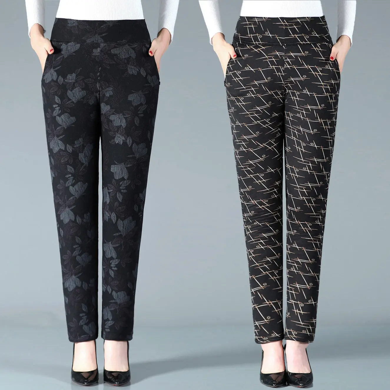 Winter middle aged and old women Leggings Fashion Warm printed straight pants female long trousers J06
Winter middle aged and old women Leggings Fashion Warm printed straight pants female long trousers J06